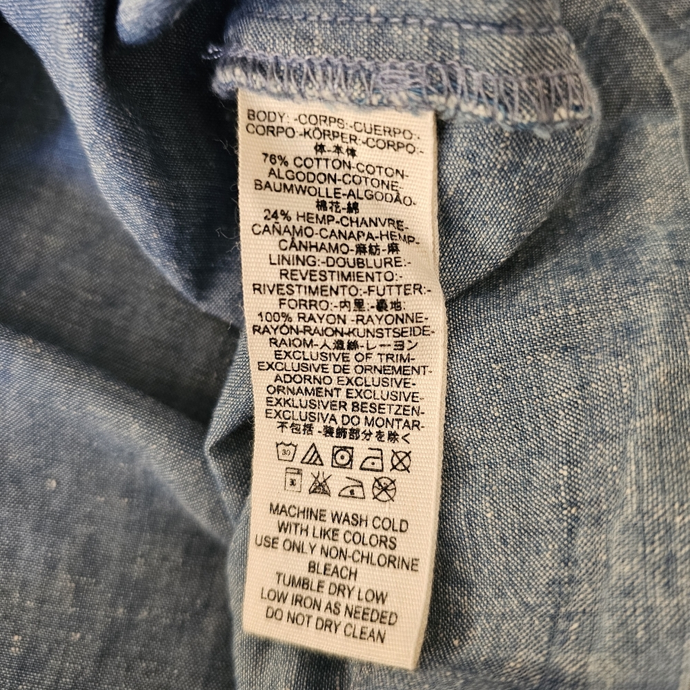 Free People Carolina Chambray Mini Dress 0 - Picture 6 of 7